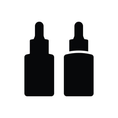 Dropper bottle black vector icon and symbol design