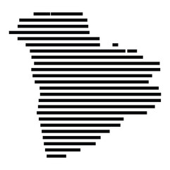 Symbol Map of the City Recklinghausen (Germany) showing the city with just a few black horizontal lines