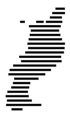 Symbol Map of the City Reutlingen (Germany) showing the city with just a few black horizontal lines