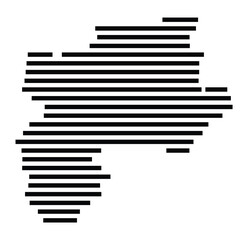 Symbol Map of the City Schleswig (Germany) showing the city with just a few black horizontal lines