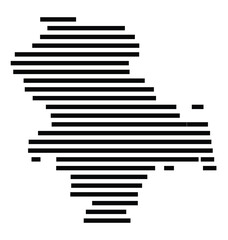 Symbol Map of the City Schwabach (Germany) showing the city with just a few black horizontal lines