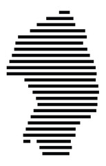 Symbol Map of the City Schwelm (Germany) showing the city with just a few black horizontal lines