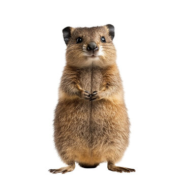 Adorable rock hyrax standing tall so cute