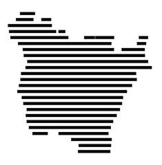 Symbol Map of the City Stolberg (Rhld.) (Germany) showing the city with just a few black horizontal lines