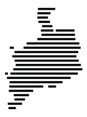 Symbol Map of the City Taunusstein (Germany) showing the city with just a few black horizontal lines