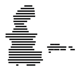 Symbol Map of the City Waiblingen (Germany) showing the city with just a few black horizontal lines