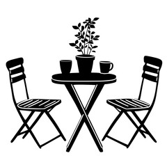 Fototapeta premium Cottage Bistro set, furniture vector, furniture design