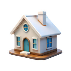 Home 3d render isolated on transparent background