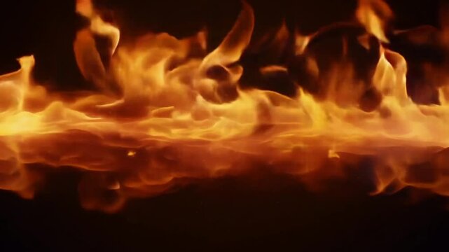 Flammende Feuermauer mit intensiven Glutfarben