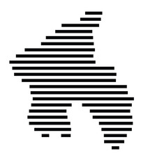 Fototapeta premium Symbol Map of the City Weinstadt (Germany) showing the city with just a few black horizontal lines
