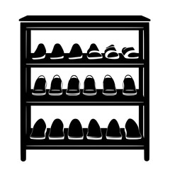 Mid Century Modern Shoe rack, furniture vector, furniture design