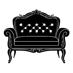 Neoclassical Loveseat, furniture vector, furniture design