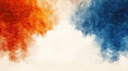 Obraz premium Abstract orange blue watercolor paint splash background