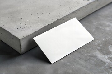 Blank business card template on a concrete background.