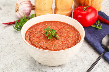 Cold vegan tomato soup Gazpacho