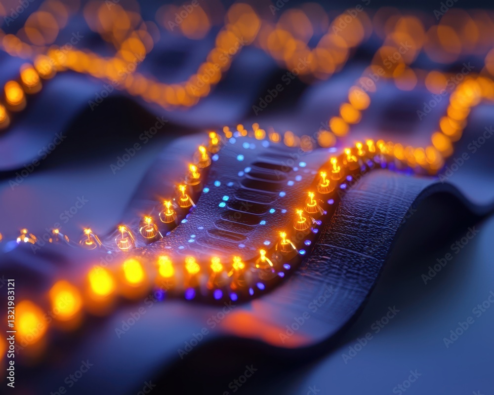 Poster abstract view of illuminated patterns creating a vibrant atmosphere