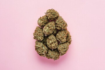 Fototapeta premium Conceptual easter egg design. Copy space for text, isolated background.