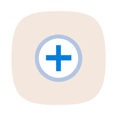 Obraz premium Soft pastel blue plus icon on beige background