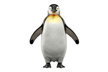 Fototapeta premium An Adorable Emperor Penguin Posing for a Portrait Isolated, Transparent Background, Cutout, No Shadows, PNG Clipart