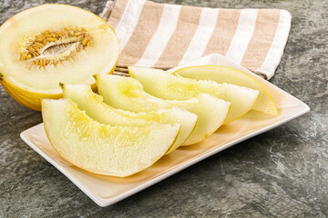 Sweet juicy ripe melon slices