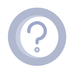 Grey circular question mark icon