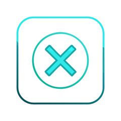 Obraz premium Cyan square cross mark icon