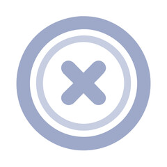 Fototapeta premium Grey circular cross mark icon