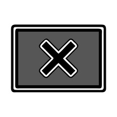 Obraz premium Black rectangular cross mark icon