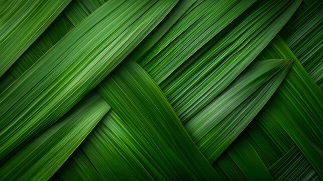 Close up of intertwined palm leaves background concept idea for Palm Sunday and Easter screensaver