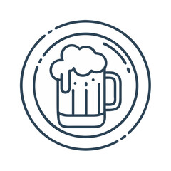 Beer mug with foam inside circular border