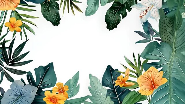 Florales Design mit wei&szlig;en Bl&auml;ttern