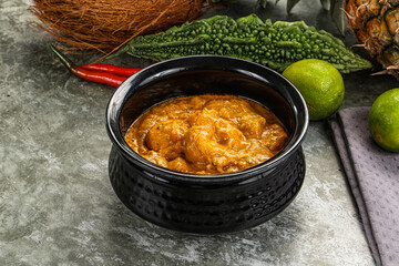 Indian prawn masala with spices