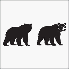 Fototapeta premium silhouette bear vector illustration