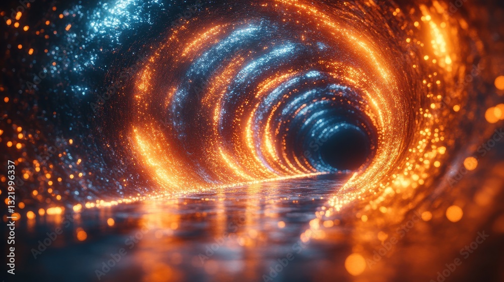 Fototapete experience a mesmerizing journey through a radiant, abstract tunnel filled with shimmering light and