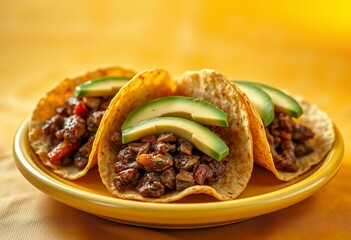 A delicious taco plate with three vibrant tacos