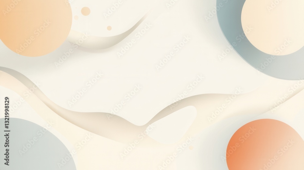 Aufkleber modern minimalist design with soft geometric shapes and pastel tones for creative resources and eleg