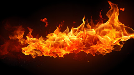 Fototapeta premium A long, thin flame with orange and red colors