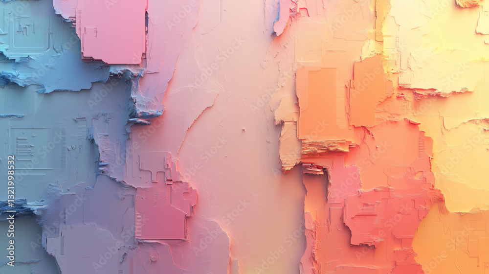 Wall mural colorful abstract texture featuring smooth gradients and layered patterns in pastel tones generative
