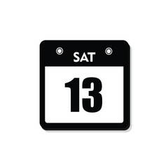 calender icon, 13 saturday icon with white background
