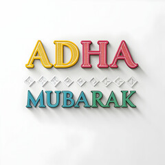 Fototapeta premium Eid al adha mubarak text effect