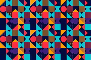 Bold geometric shapes, arranged in a rhythmic pattern, creating a visually stimulating composition. A modern masterpiece.