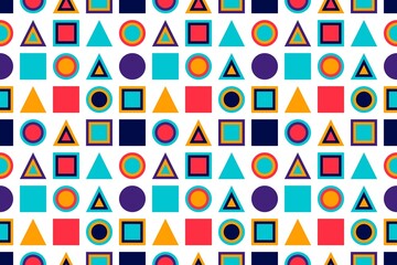 Seamless pattern with colorful shapes. Bold colors background.