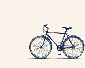 Fototapeta premium Singleline drawing of a bicycle, promoting sustainable urban mobility