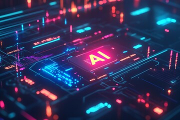 Obraz premium Advanced Interactive AI Interface for Data Analysis and Innovation