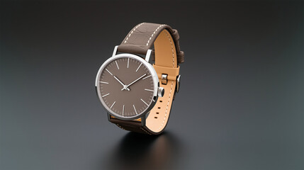 Minimalist Analog Watch with Leather Strap