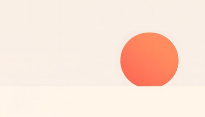 Orange Sphere on White Background