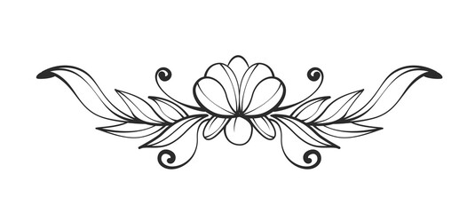 Fototapeta premium Decorative floral ornament design. Vector illustration