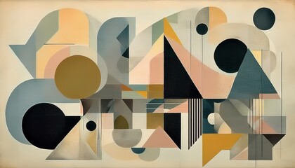 Fototapeta premium geometric shapes and organic forms blend in a vibrant digital canvas