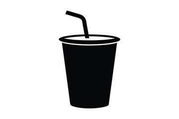 Coffee cup icon vector, Hot drink silhouette vector
