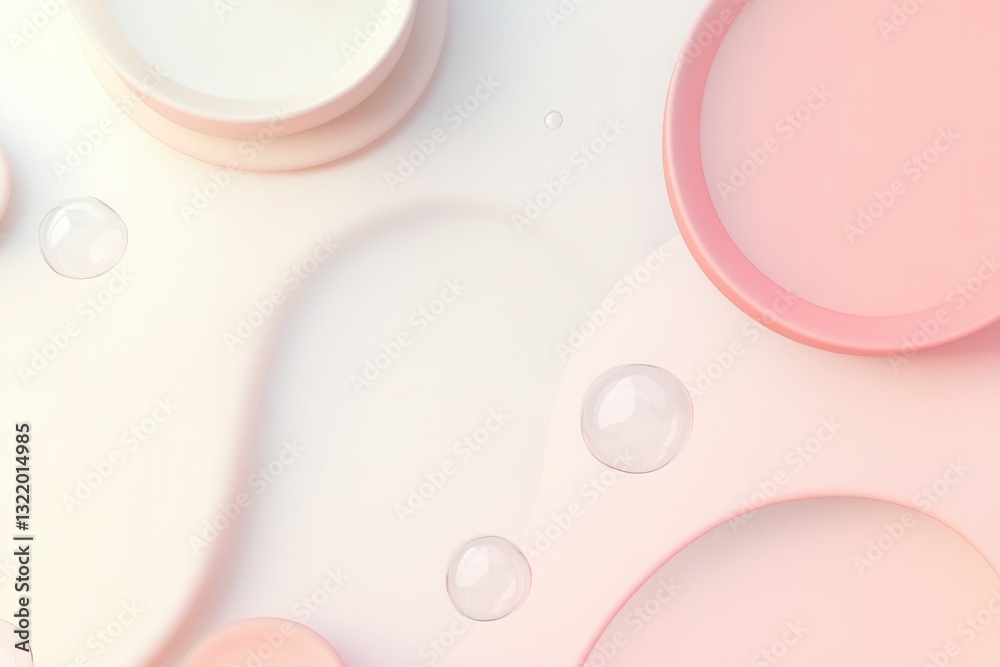 Fototapete Modern minimalist background with soft geometric shapes in pastel tones creating an elegant and clean visual experience for creative projects